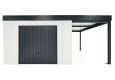 GARDEON® Gartenhaus mit sicherer Garagentür von Hörmann und überdachtem Bereich